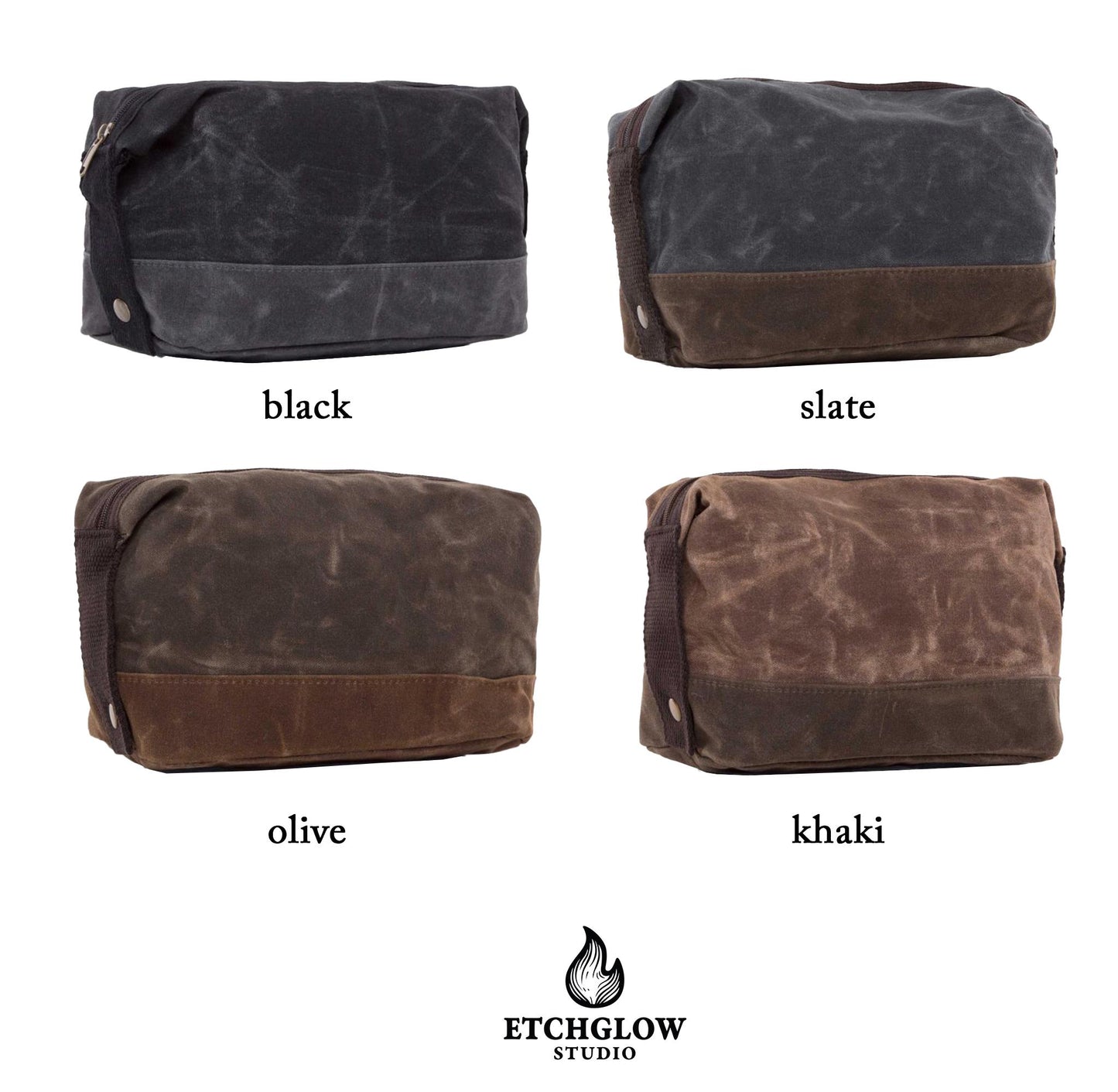 Rugged Waxed Canvas Dopp Kit – Personalized Travel Bag