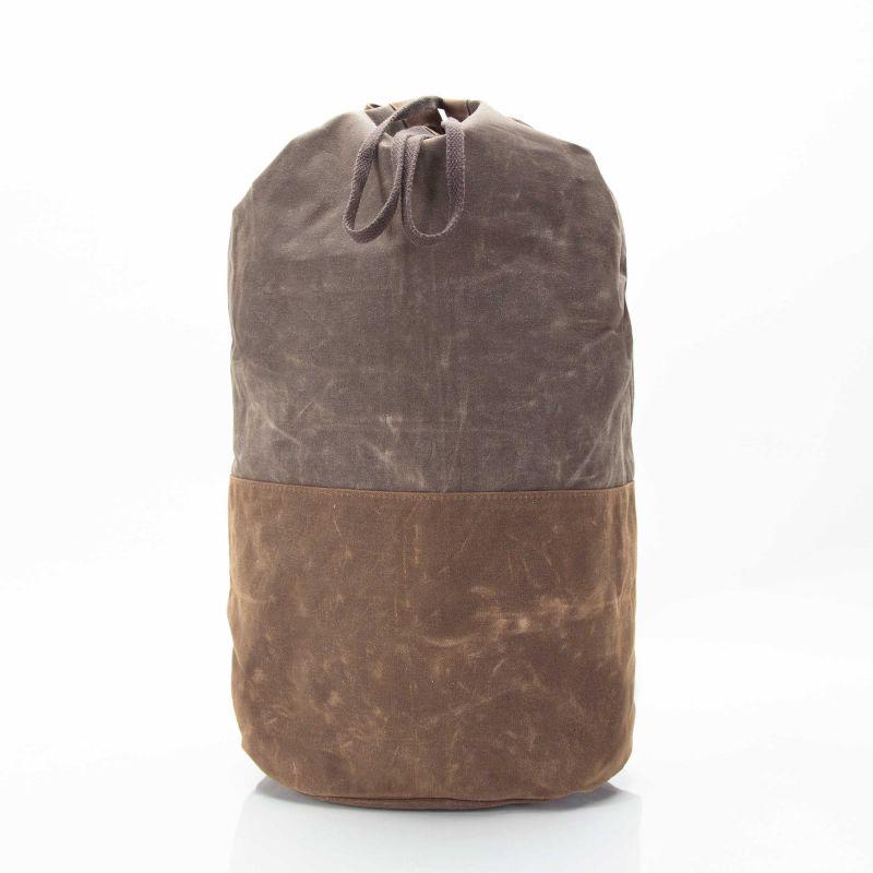 Rugged Waxed Canvas Duffel Bag – Personalized Drawstring Laundry Tote
