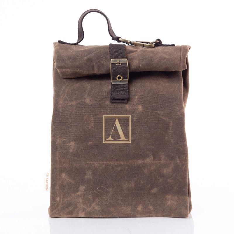 Rugged Waxed Canvas Lunch Sack – Insulated & Personalized Roll-Top