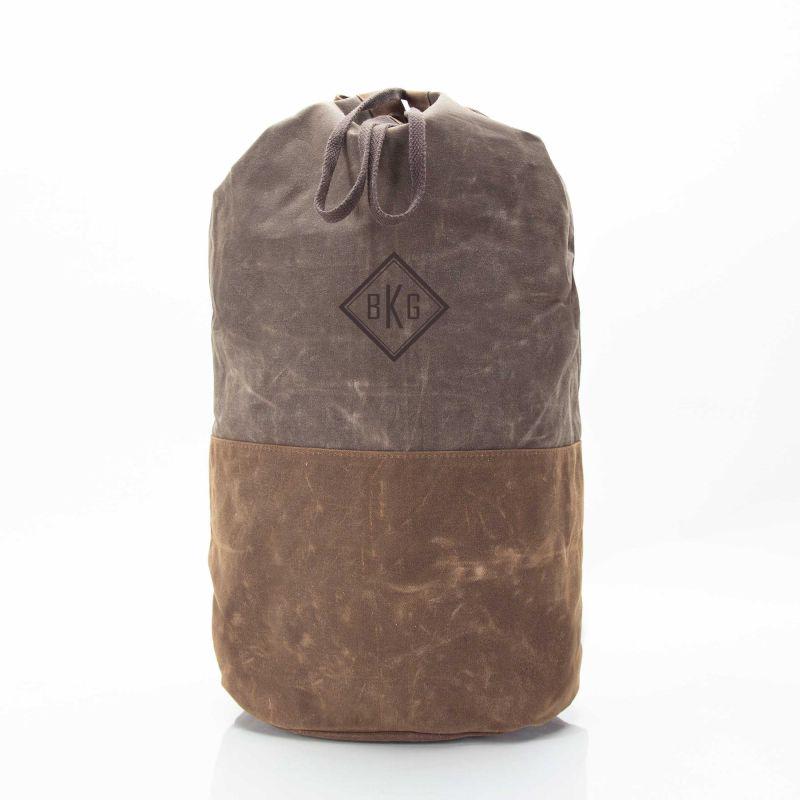 Rugged Waxed Canvas Duffel Bag – Personalized Drawstring Laundry Tote