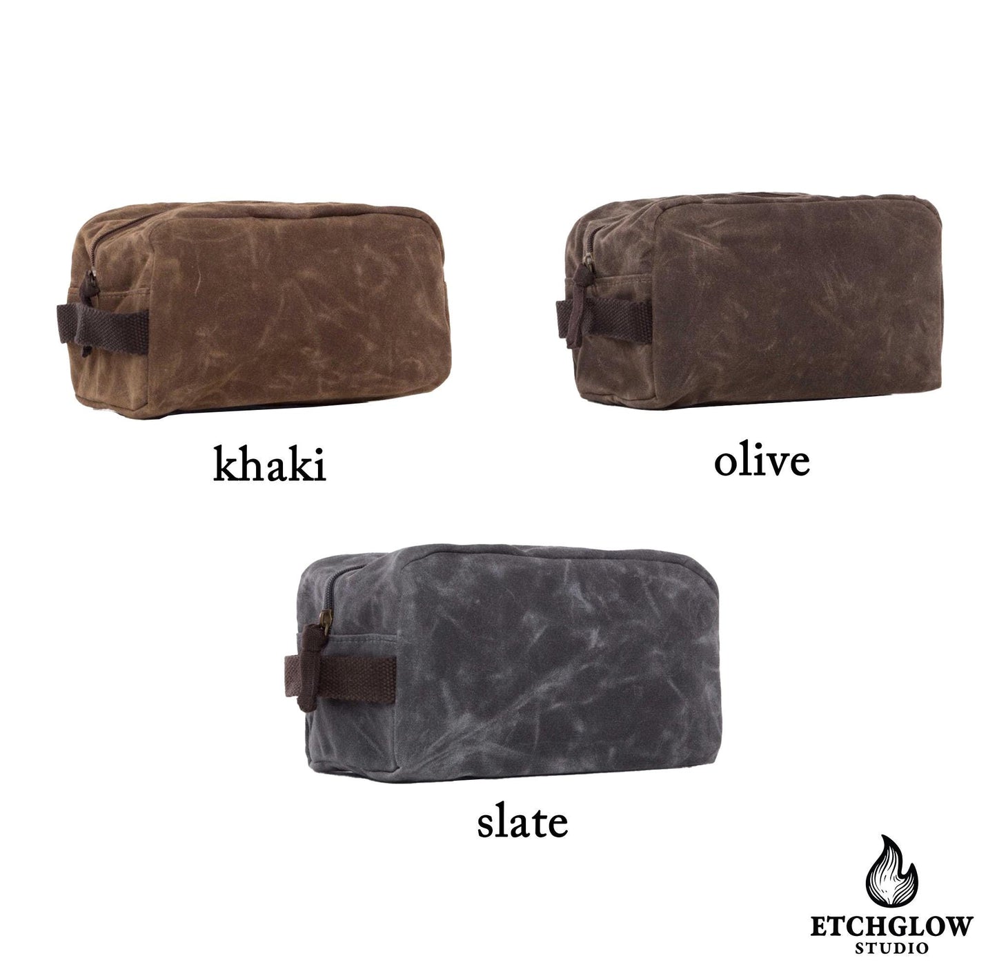 Rugged Waxed Canvas Travel Kit – Personalized Toiletry Organizer
