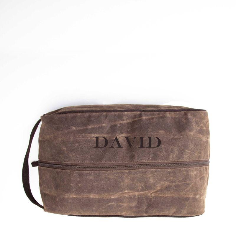 Rugged Waxed Canvas Shoe Bag – Personalized Travel Organizer