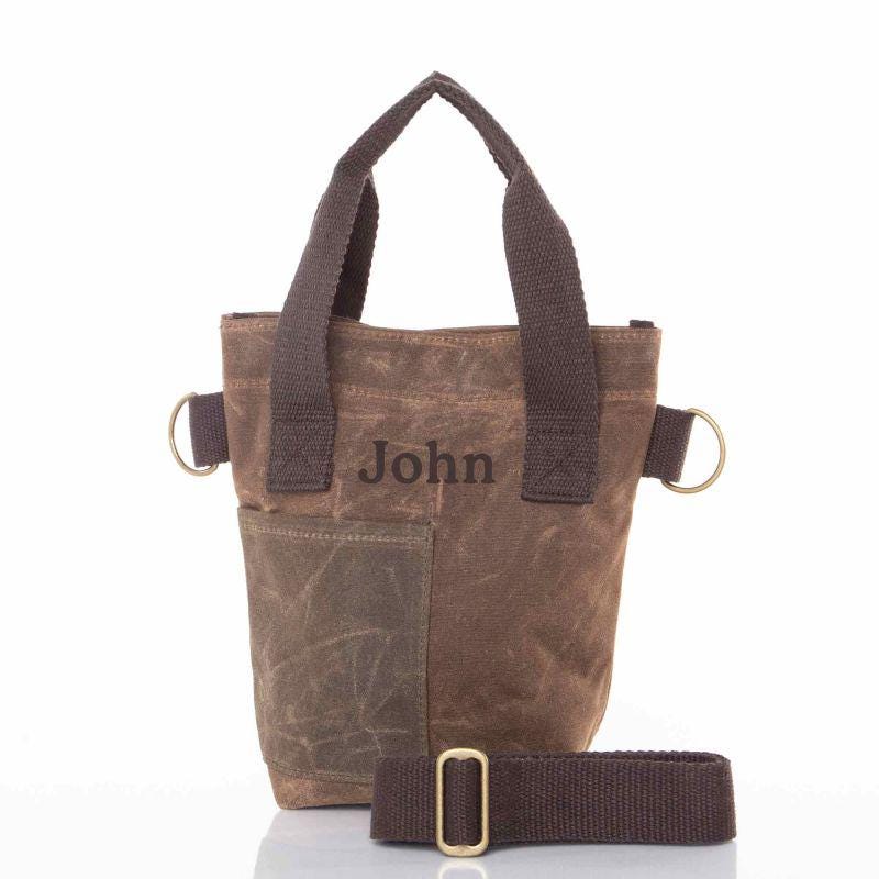 Rugged Waxed Canvas Wine Tote – Personalized Double Bottle Carrier