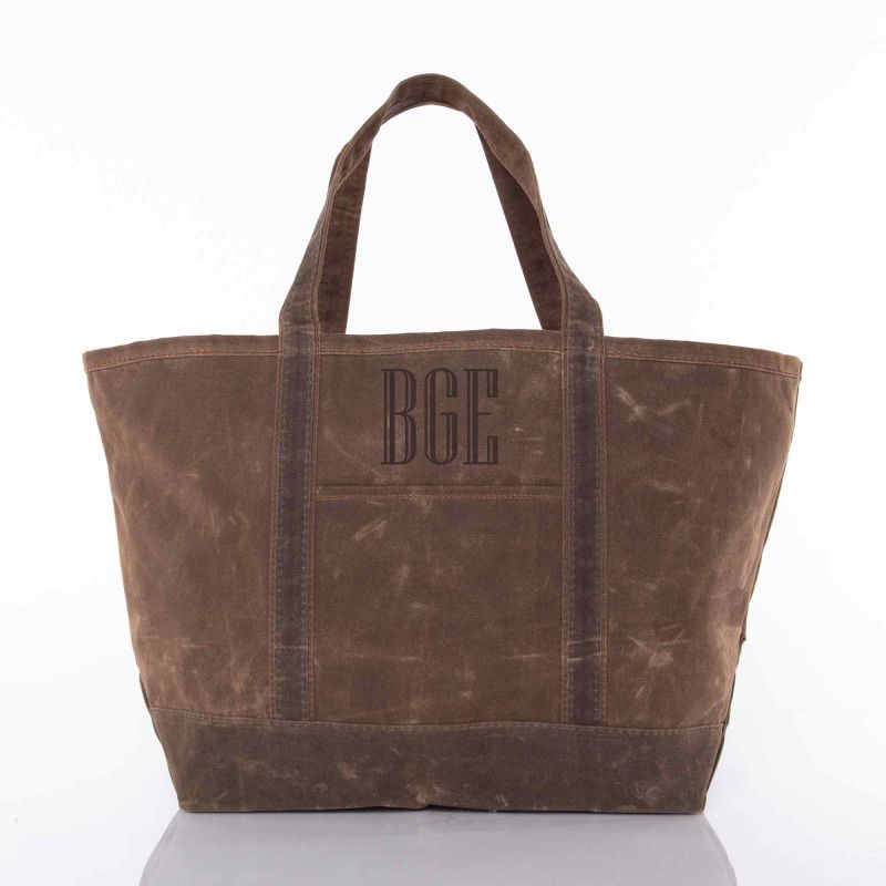 Rugged Waxed Canvas Classic Tote – Personalized Large Travel Bag