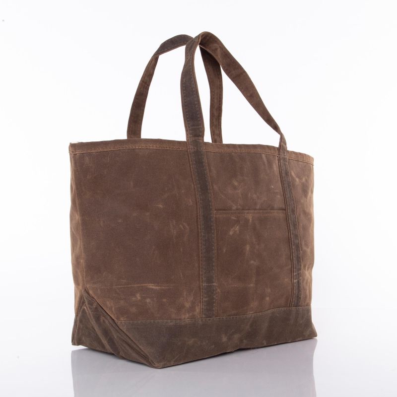 Rugged Waxed Canvas Classic Tote – Personalized Large Travel Bag