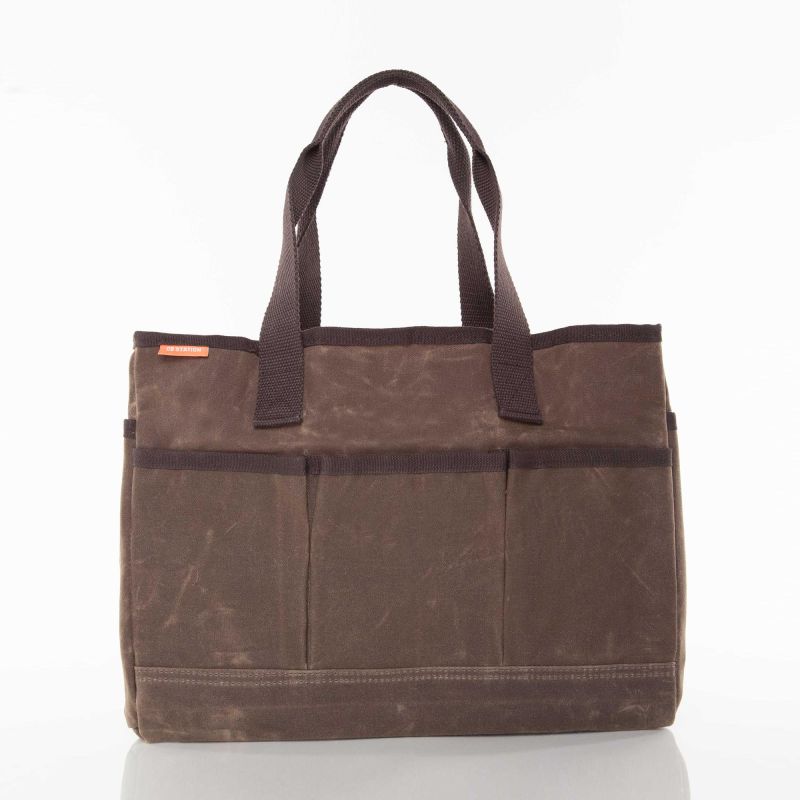 Rugged Waxed Canvas Utility Tote – Personalized Open-Top Carryall