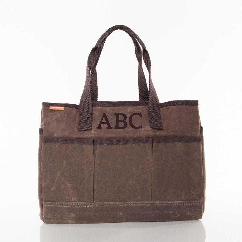 Rugged Waxed Canvas Utility Tote – Personalized Open-Top Carryall