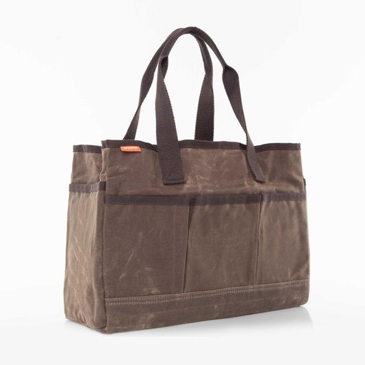 Rugged Waxed Canvas Utility Tote – Personalized Open-Top Carryall