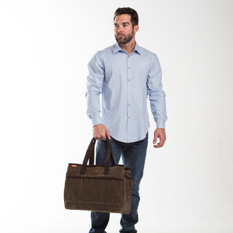Rugged Waxed Canvas Utility Tote – Personalized Open-Top Carryall
