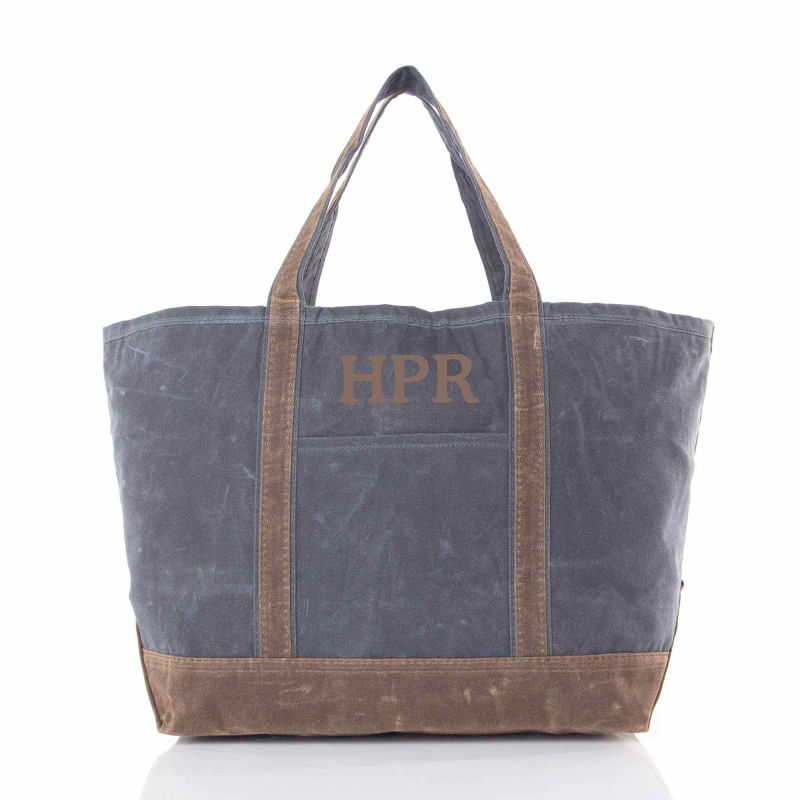 Rugged Waxed Canvas Classic Tote – Personalized Large Travel Bag
