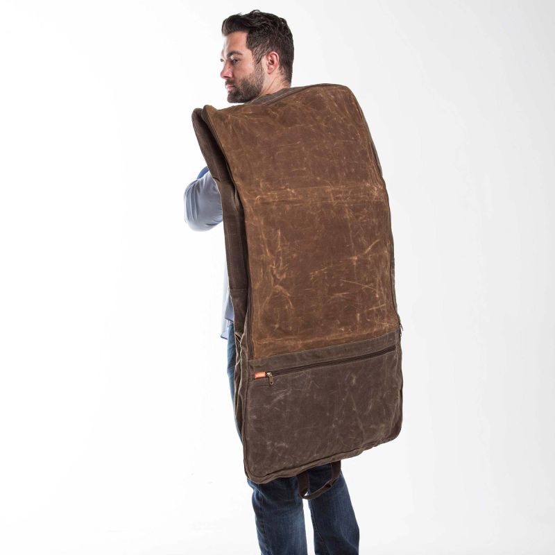 Rugged Waxed Canvas Garment Bag – Personalized Travel Suit Cover