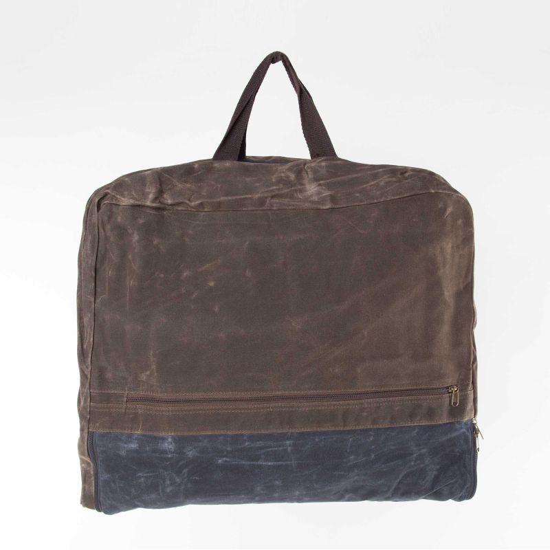 Rugged Waxed Canvas Garment Bag – Personalized Travel Suit Cover