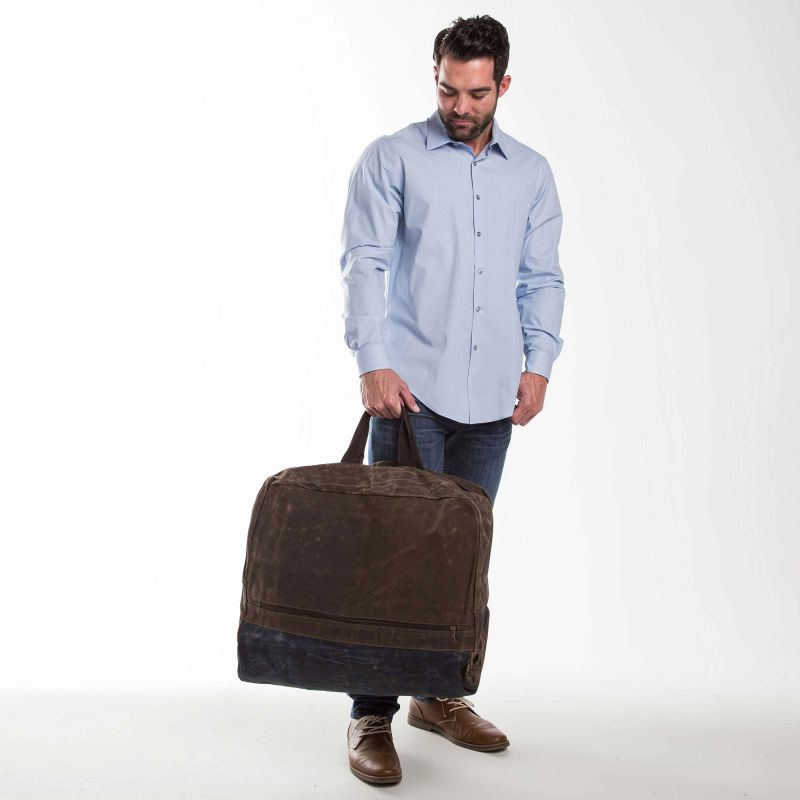 Rugged Waxed Canvas Garment Bag – Personalized Travel Suit Cover