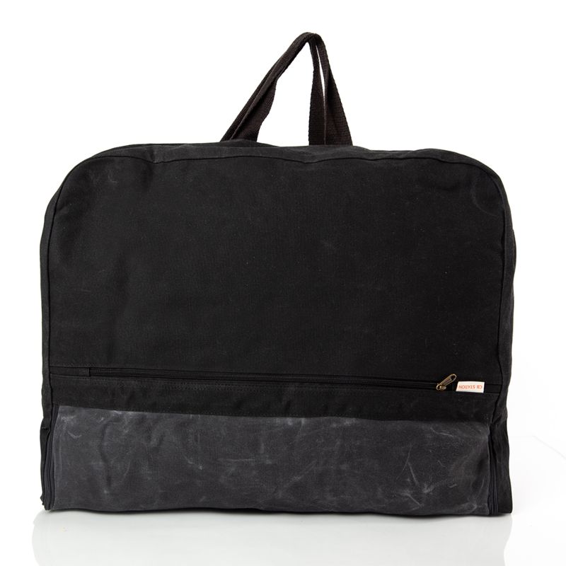 Rugged Waxed Canvas Garment Bag – Personalized Travel Suit Cover