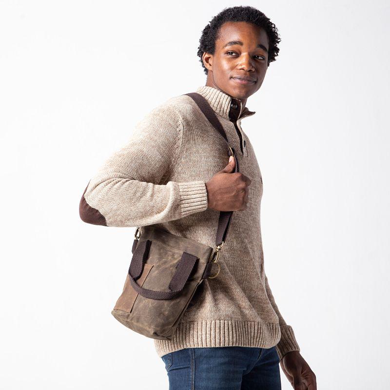 Rugged Waxed Canvas Wine Tote – Personalized Double Bottle Carrier