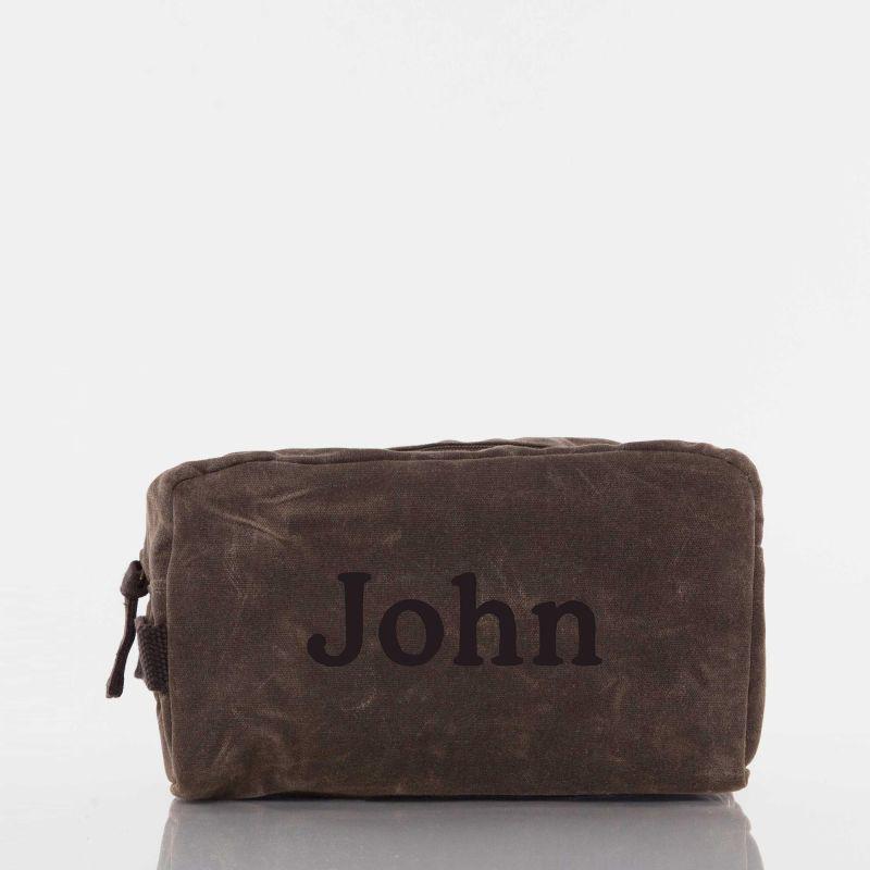 Rugged Waxed Canvas Dopp Kit – Personalized Travel Bag