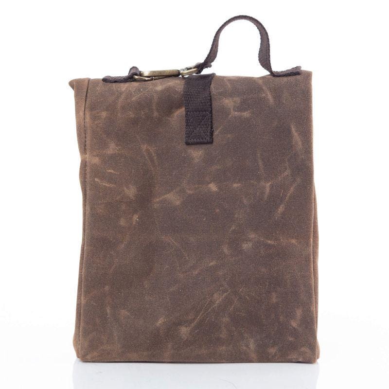 Rugged Waxed Canvas Lunch Sack – Insulated & Personalized Roll-Top