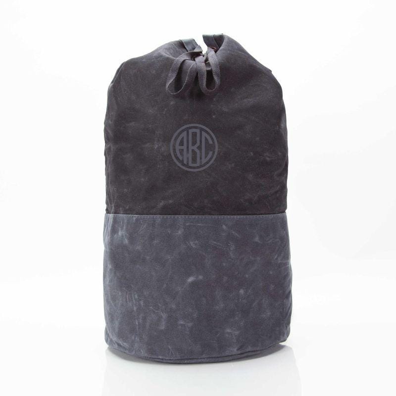Rugged Waxed Canvas Duffel Bag – Personalized Drawstring Laundry Tote