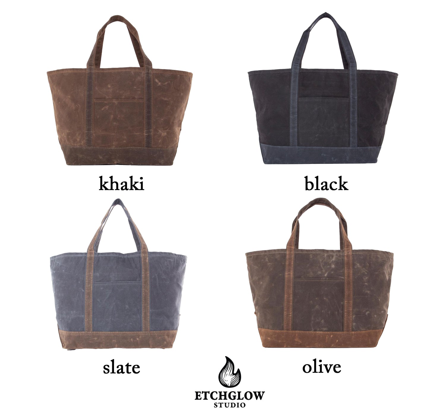 Rugged Waxed Canvas Classic Tote – Personalized Large Travel Bag