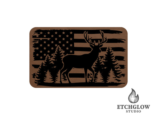 Deer & Flag Patriotic Trucker Hat