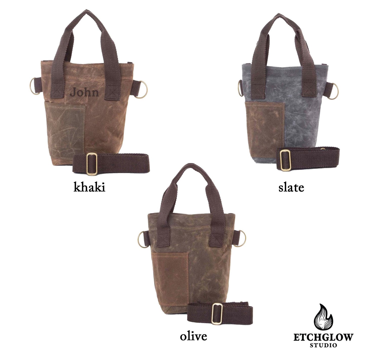 Rugged Waxed Canvas Wine Tote – Personalized Double Bottle Carrier