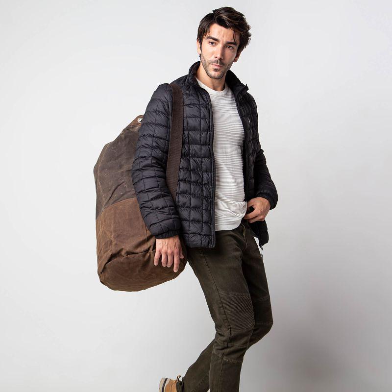 Rugged Waxed Canvas Duffel Bag – Personalized Drawstring Laundry Tote