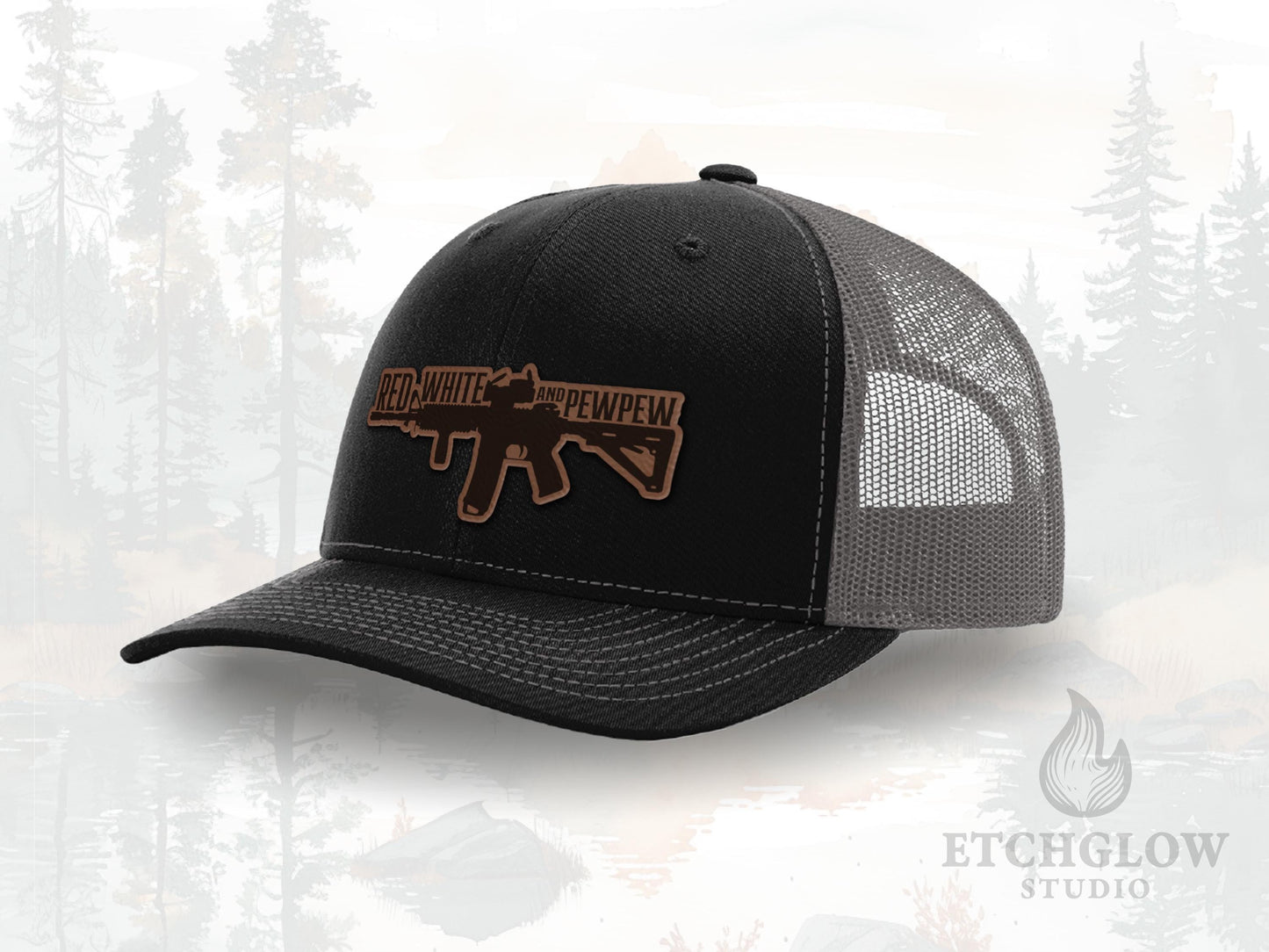 Red, White, and Pew Pew Trucker Cap