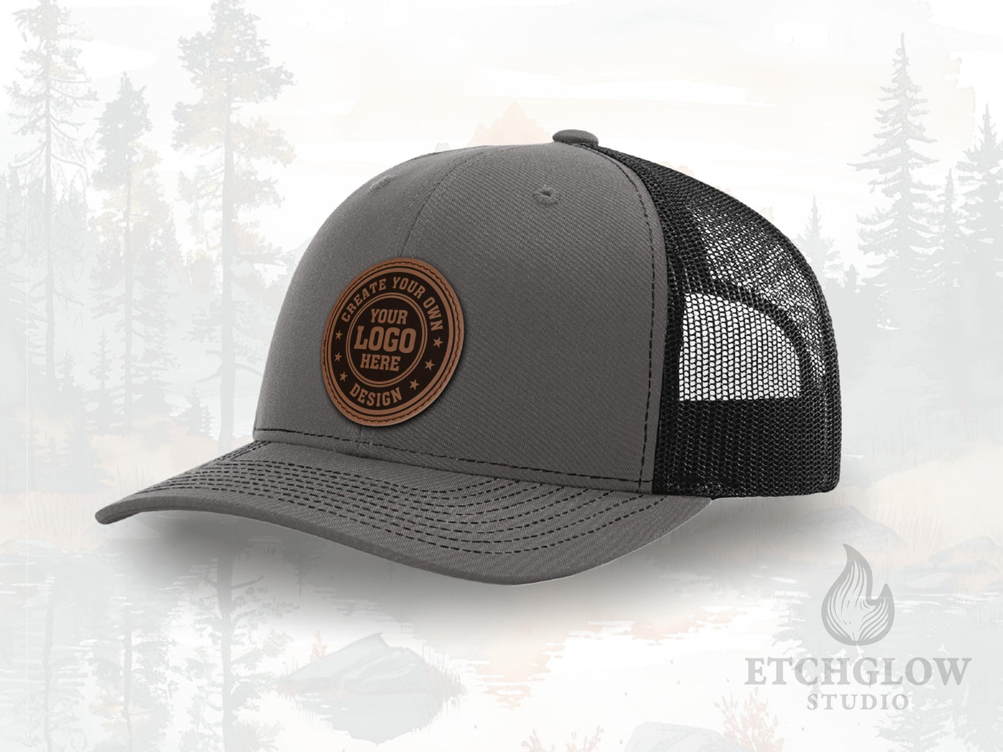 Custom Logo Hat – “Your Logo Here” Patch – Personalized Trucker Cap