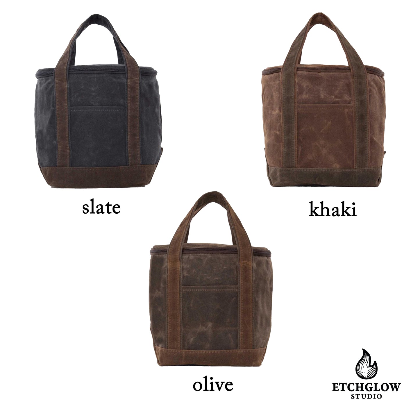 Rugged Waxed Canvas Small Lunch Cooler – Personalized Insulated Tote