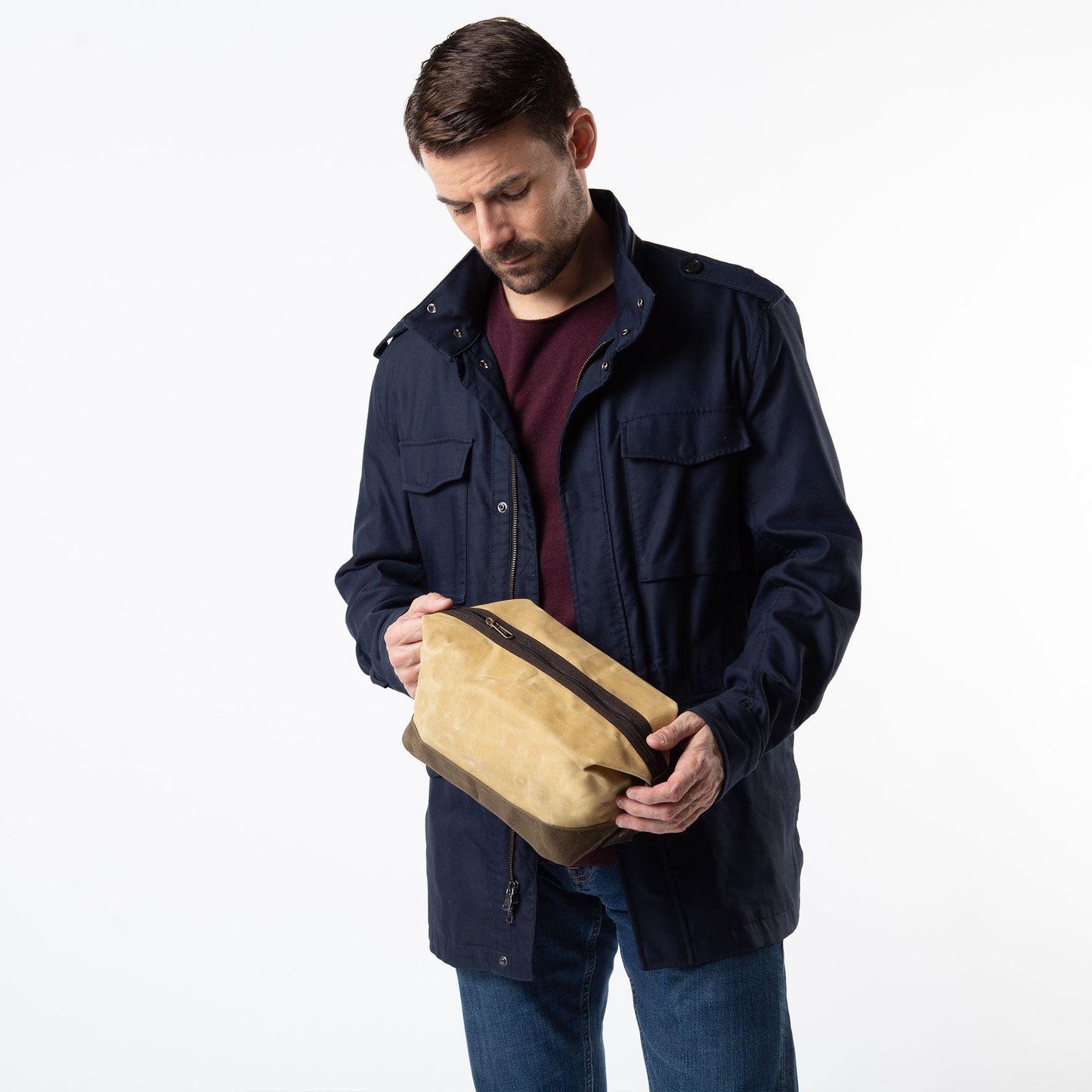 Rugged Waxed Canvas Dopp Kit – Personalized Travel Bag