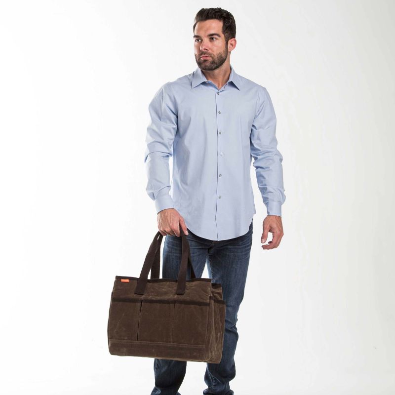 Rugged Waxed Canvas Utility Tote – Personalized Open-Top Carryall