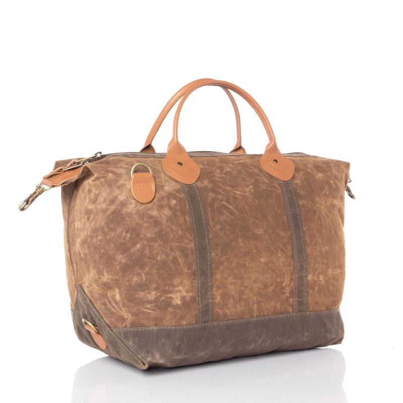 Rugged Waxed Canvas Weekender – Personalized Large Duffel Travel Bag