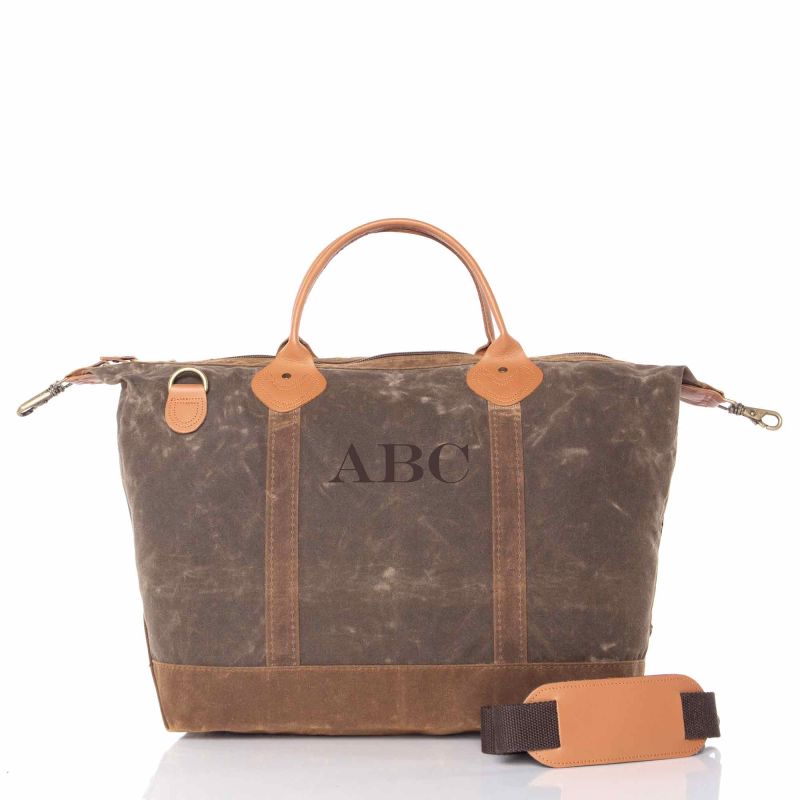 Rugged Waxed Canvas Weekender – Personalized Large Duffel Travel Bag