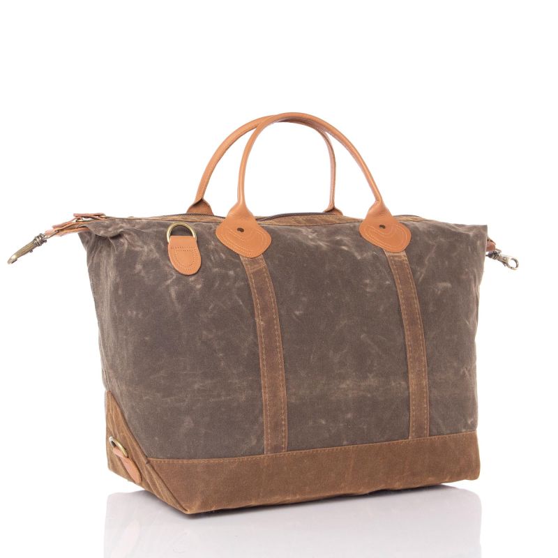 Rugged Waxed Canvas Weekender – Personalized Large Duffel Travel Bag