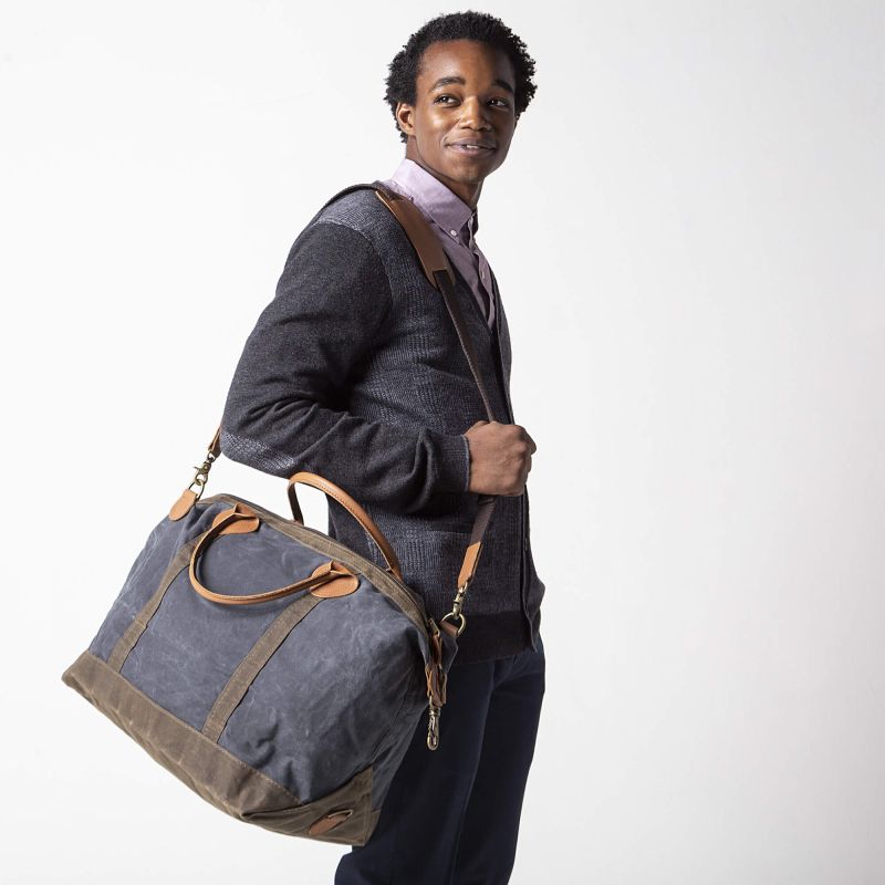 Rugged Waxed Canvas Weekender – Personalized Large Duffel Travel Bag