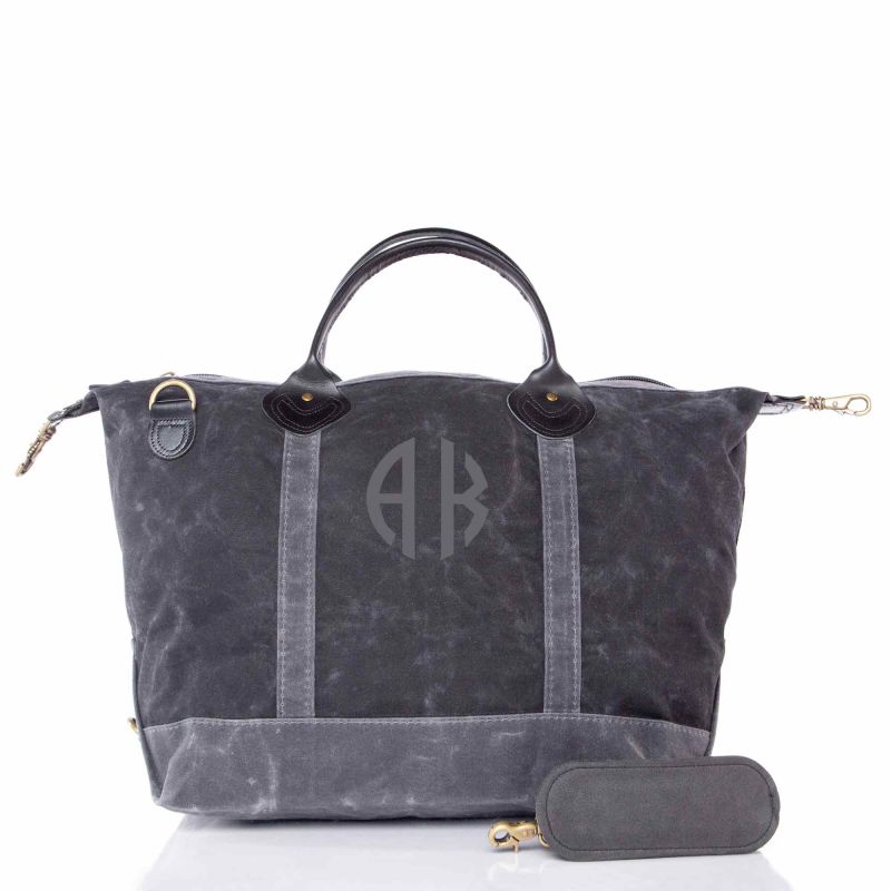 Rugged Waxed Canvas Weekender – Personalized Large Duffel Travel Bag