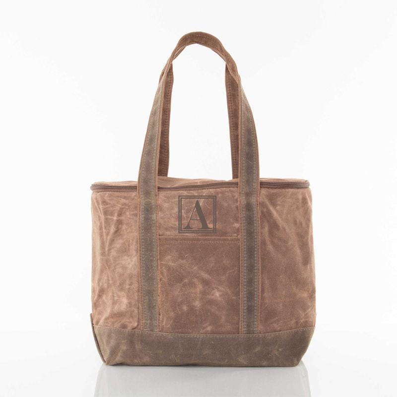Rugged Waxed Canvas Lunch Large Cooler – Personalized Insulated Tote