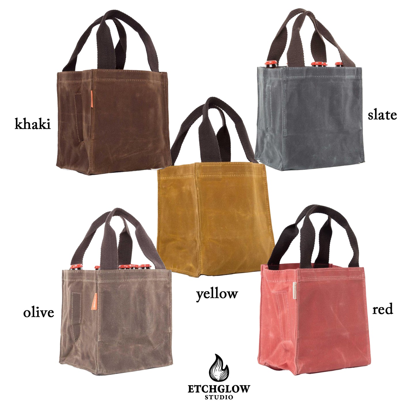 Rugged Waxed Canvas Beer Caddy – Personalized 6-Pack Bottle Carrier