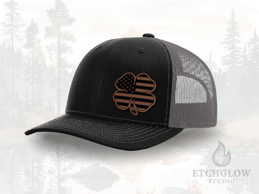 American Flag Four-Leaf Clover Trucker Hat