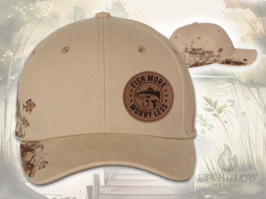 Fish More Worry Less Hat