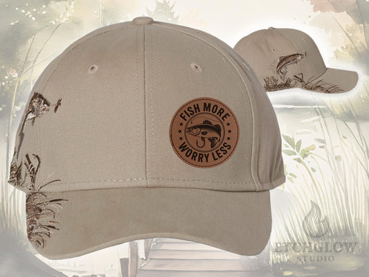 Fish More Worry Less Hat