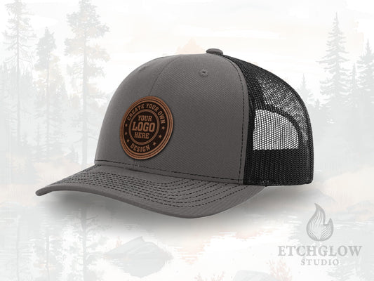 Custom Logo Hat – “Your Logo Here” Patch – Personalized Trucker Cap