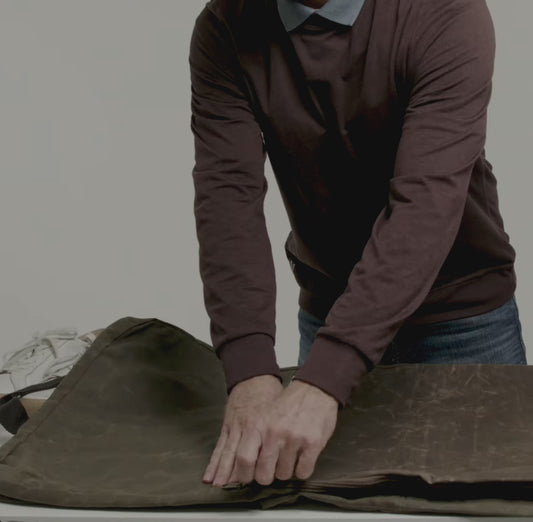 Rugged Waxed Canvas Garment Bag – Personalized Travel Suit Cover
