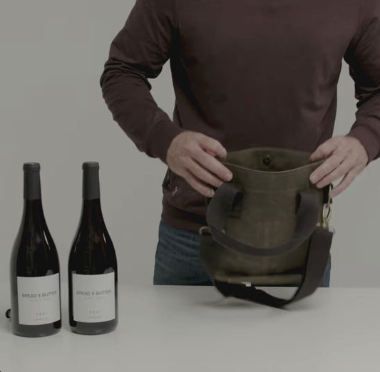 Rugged Waxed Canvas Wine Tote – Personalized Double Bottle Carrier