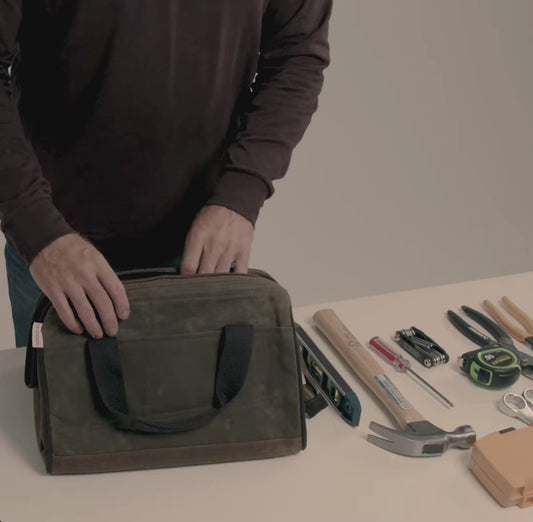 Rugged Waxed Canvas Tool Bag – Personalized Heavy-Duty Gear Carrier