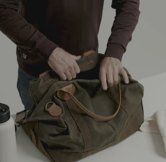 Rugged Waxed Canvas Weekender – Personalized Large Duffel Travel Bag
